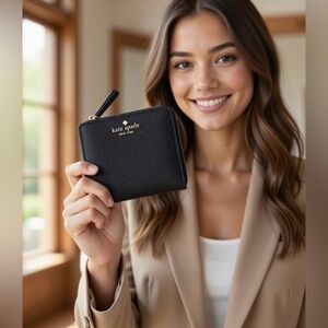 ♠️ Kate Spade ♠️ Glittery Black Zip Wallet ✨